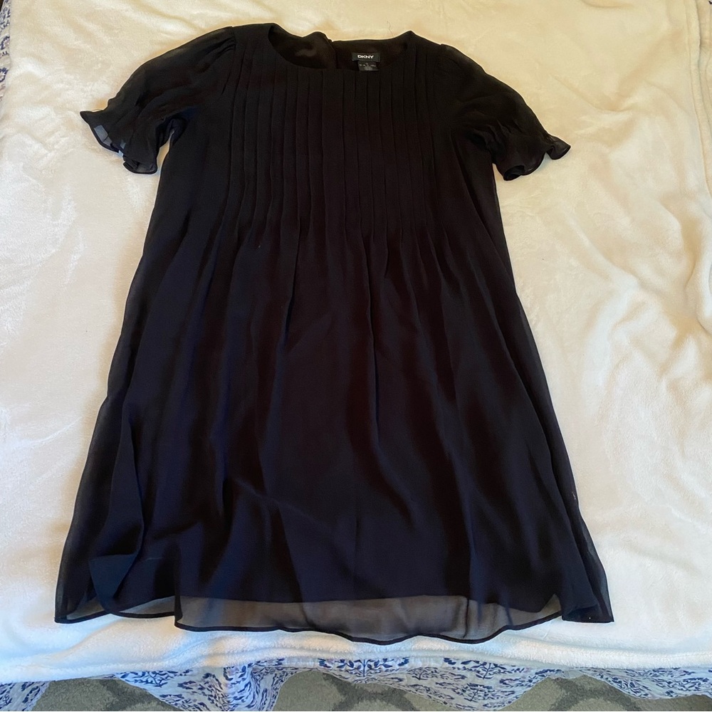 DKNY Black Textured Dress